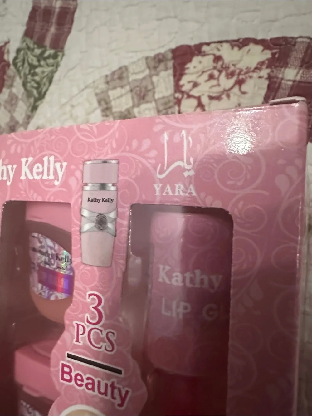 Kathy Kelly Pink Lip Gloss & Lip Balm 3-Piece Set